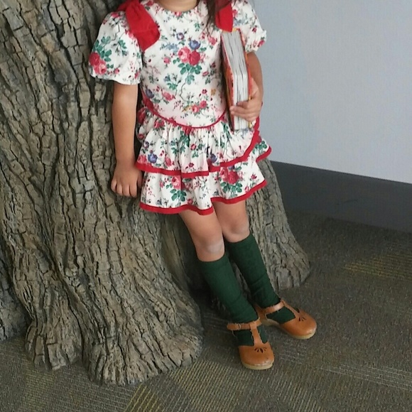 Vintage Other - Red floral vintage dress